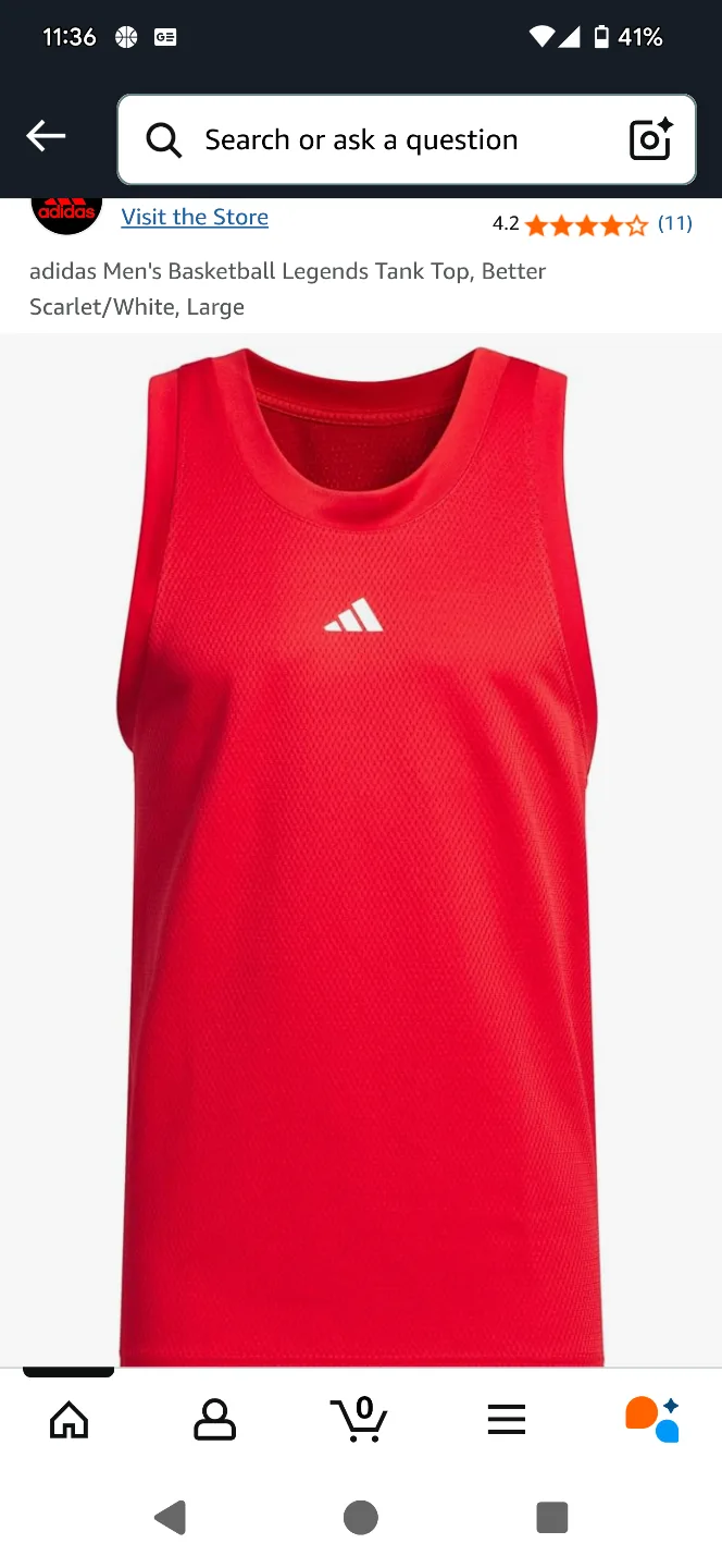 Adidas Men's Basketball Legends Tank Top - Size Large thumbnail