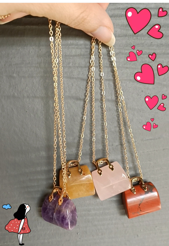 Red Jasper Handbag Necklace