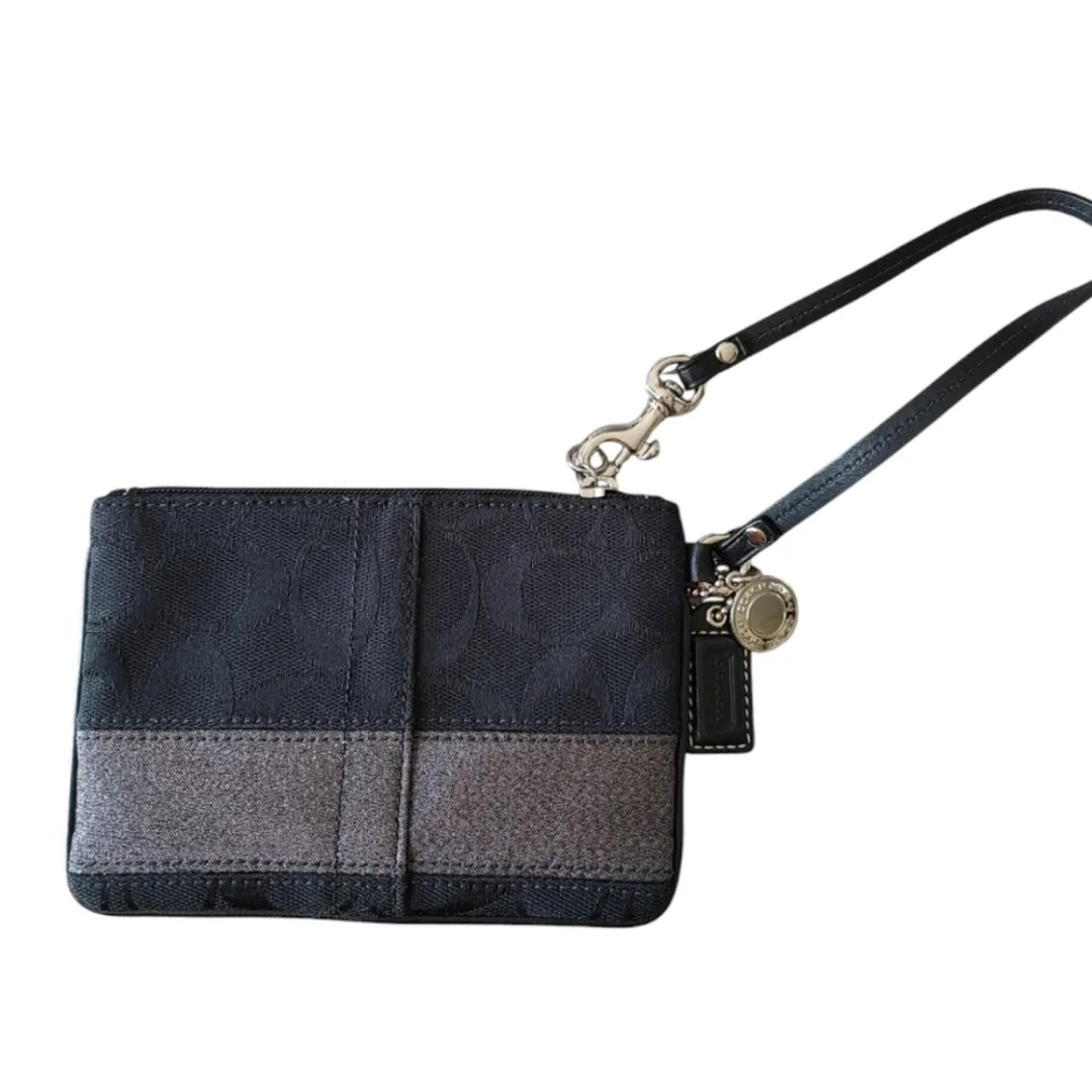 Coach Black and Grey Wristlet thumbnail