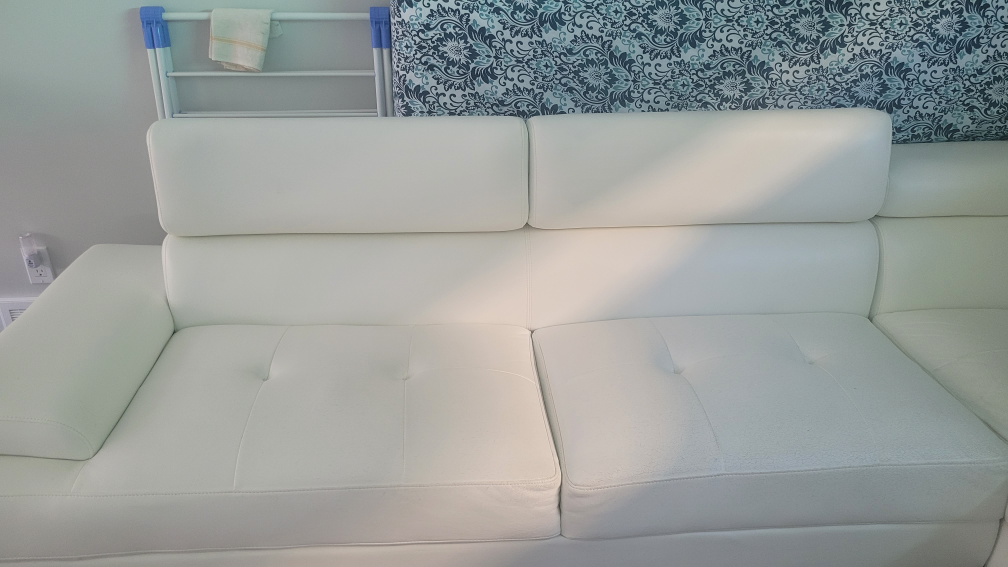 White Leather Sectional Sofa - photo 4