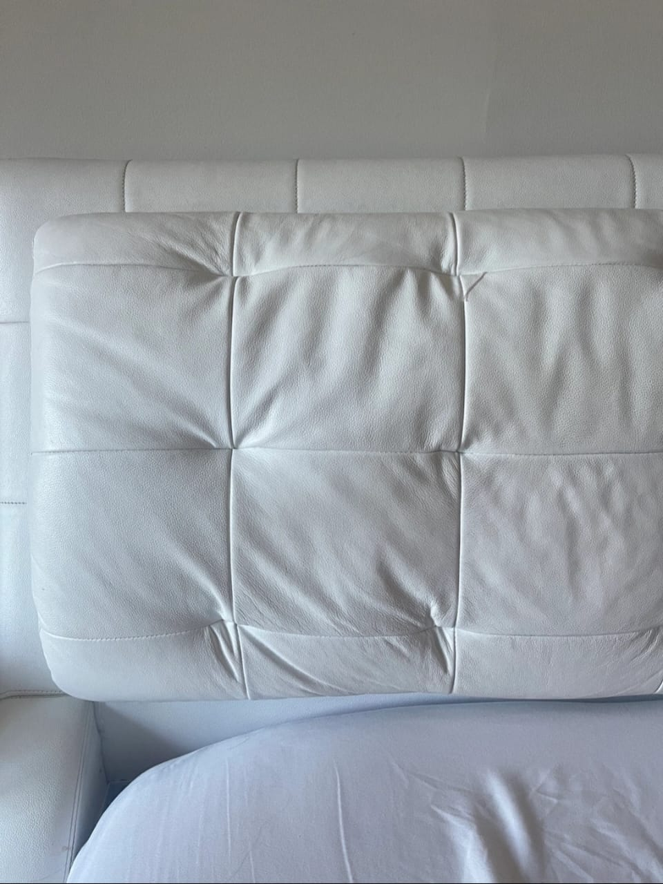 King Size White Leather Bed Frame - photo 3