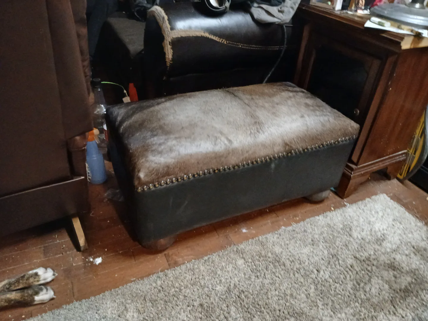 Hair on Hide Ottoman thumbnail
