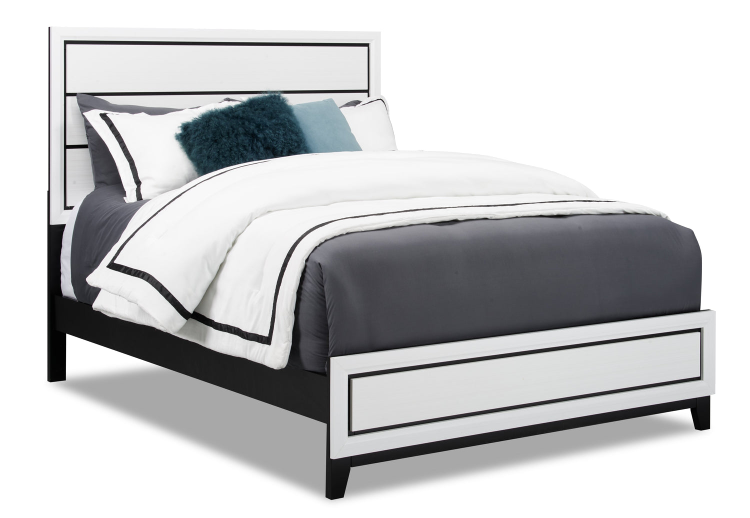 Contemporary Double Bed Frame - White and Black - photo 3