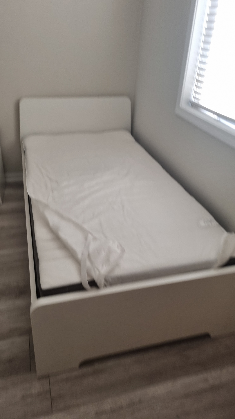 IKEA MALM White Twin Bed Frame with memory foam Mattress