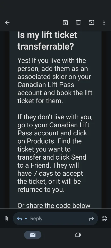 One (1) Platinum Canadian Lift Pass Ticket image indicator(8)