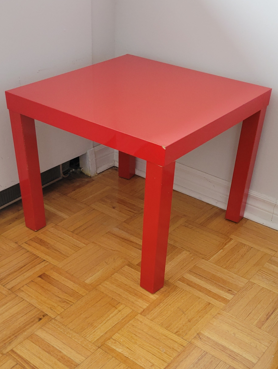 #FreeCycle Red Square IkEA LACK End Table High Gloss