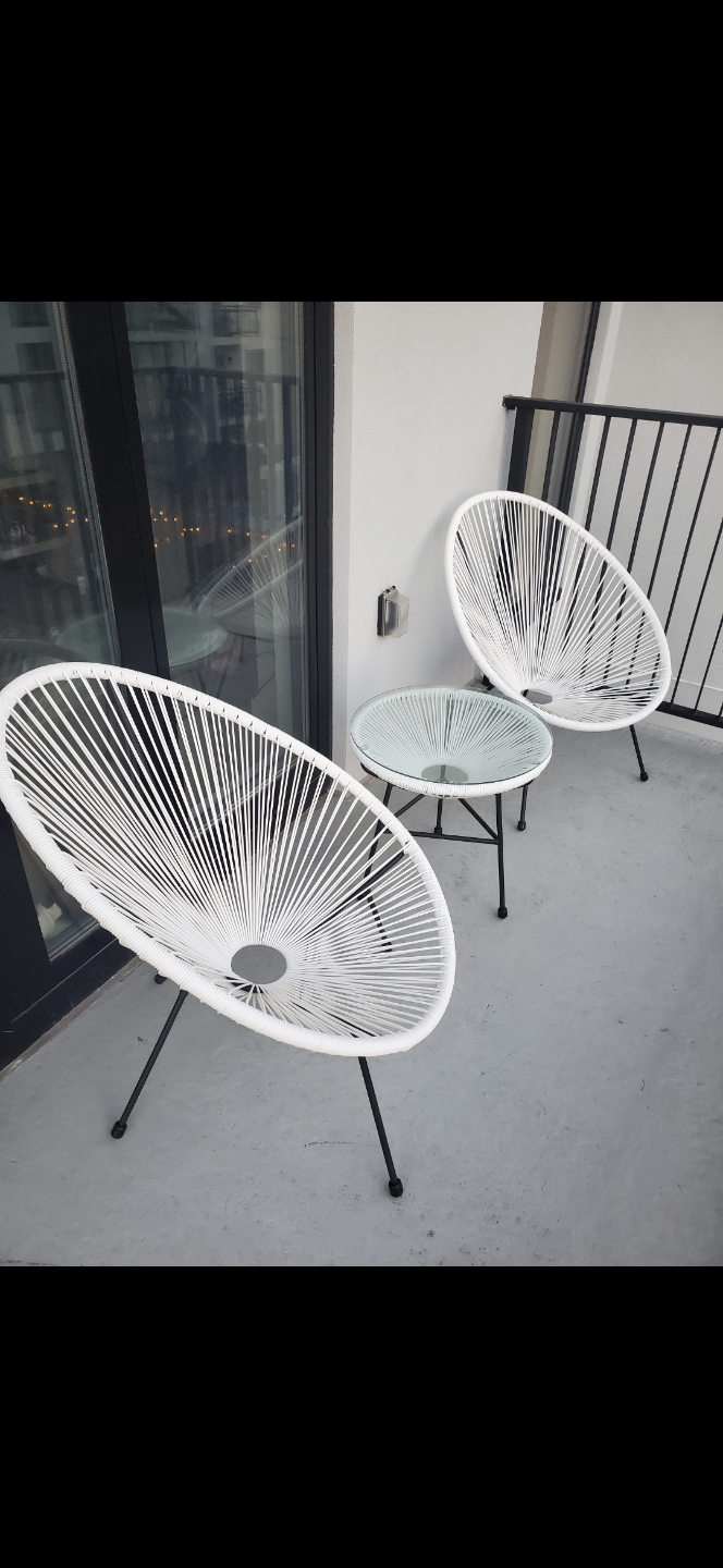 Outdoor Hammock Weave White Patio Set