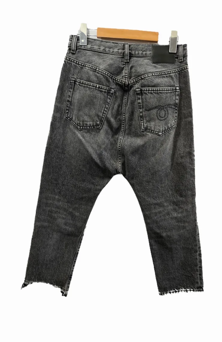 Women's R13 Cropped Black Tailored Drop Jeans Size 23-24 image indicator(8)