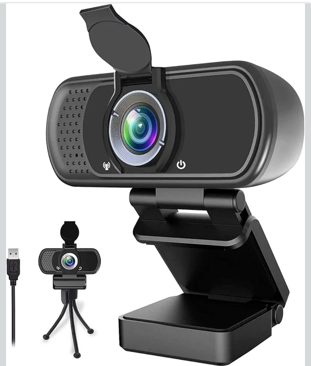 Full HD 1080p Webcam with 110-Degree Wide-Screen View