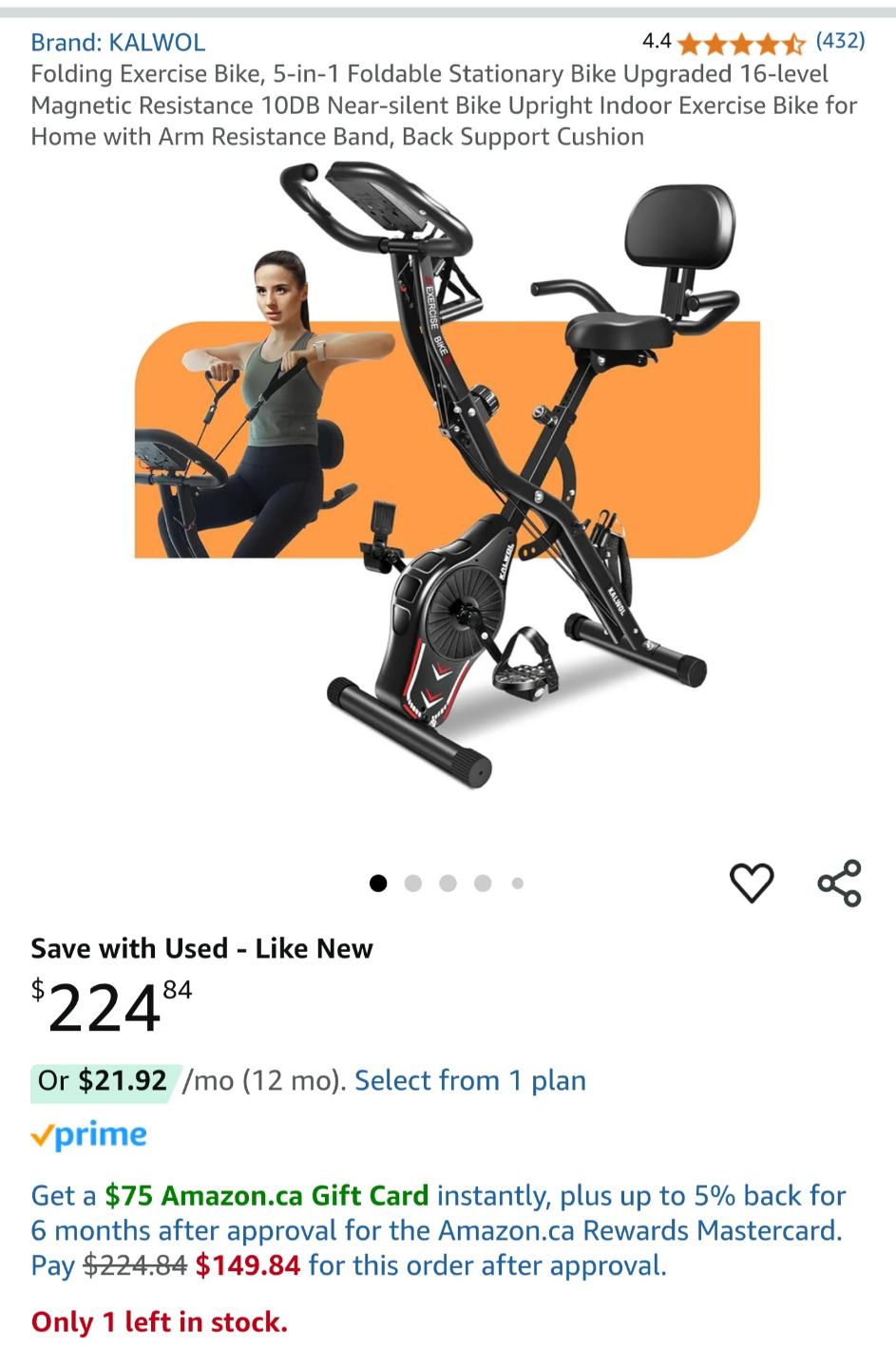 KALWOL Folding Exercise Bike - photo 2
