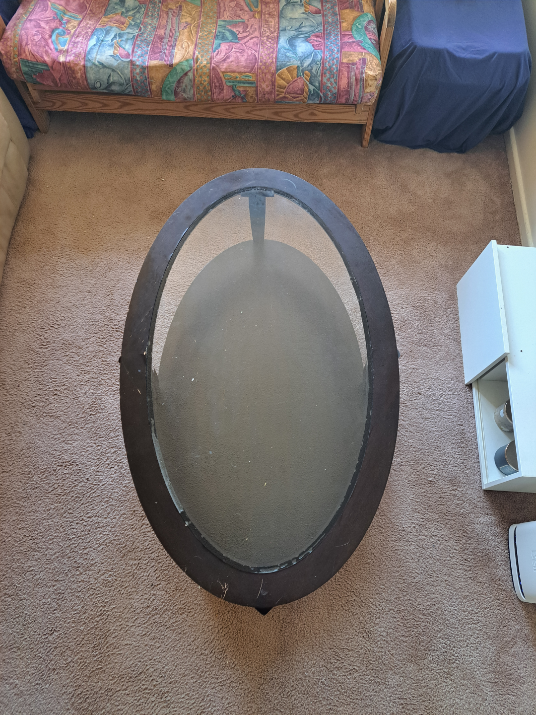 Oval Coffee/Living Room Table with Glass Top - photo 2