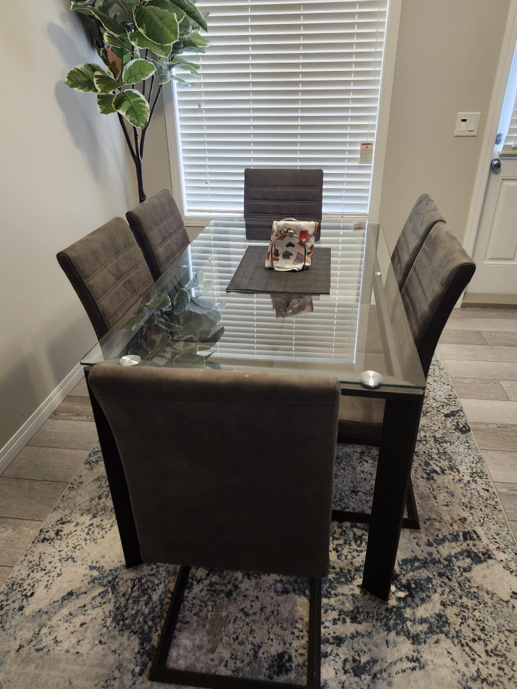 Glass Top Dining Table with Six Chairs - photo 3