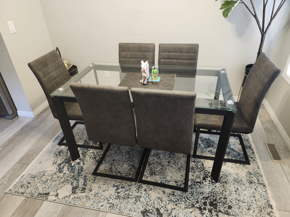 Glass Top Dining Table with Six Chairs - photo 5