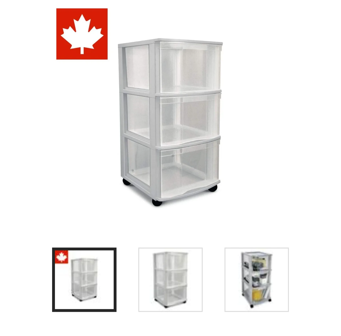 Sterilite 3-Drawer Rolling Cart thumbnail