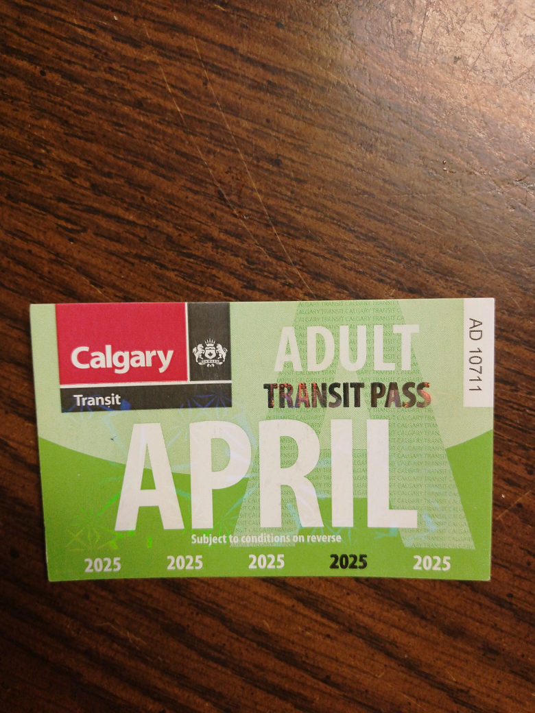 Calgary Transit April 2025 Adult Pass