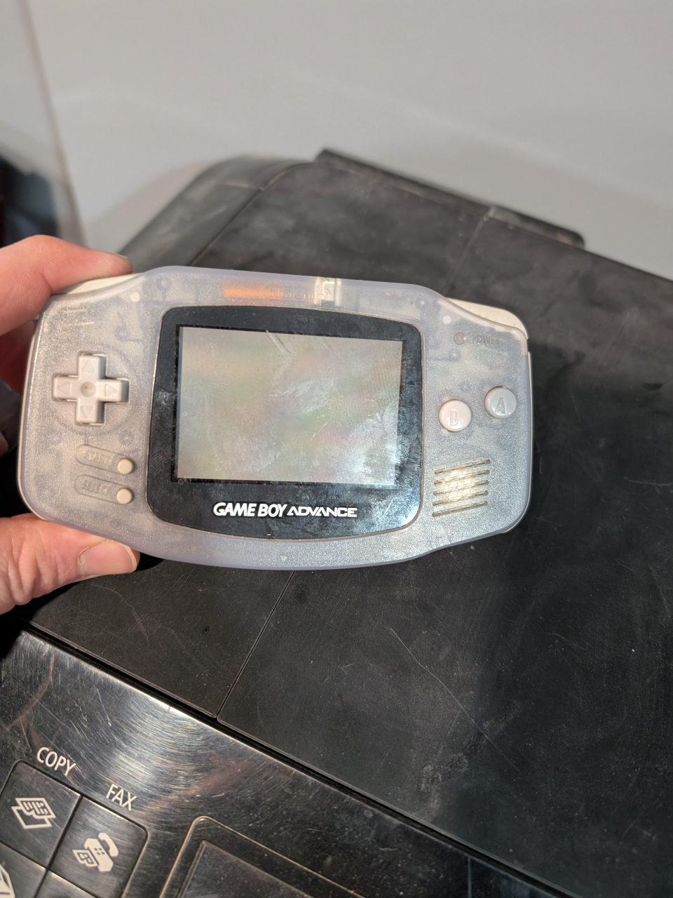 Game Boy Advance SP translucent purple handheld gaming console