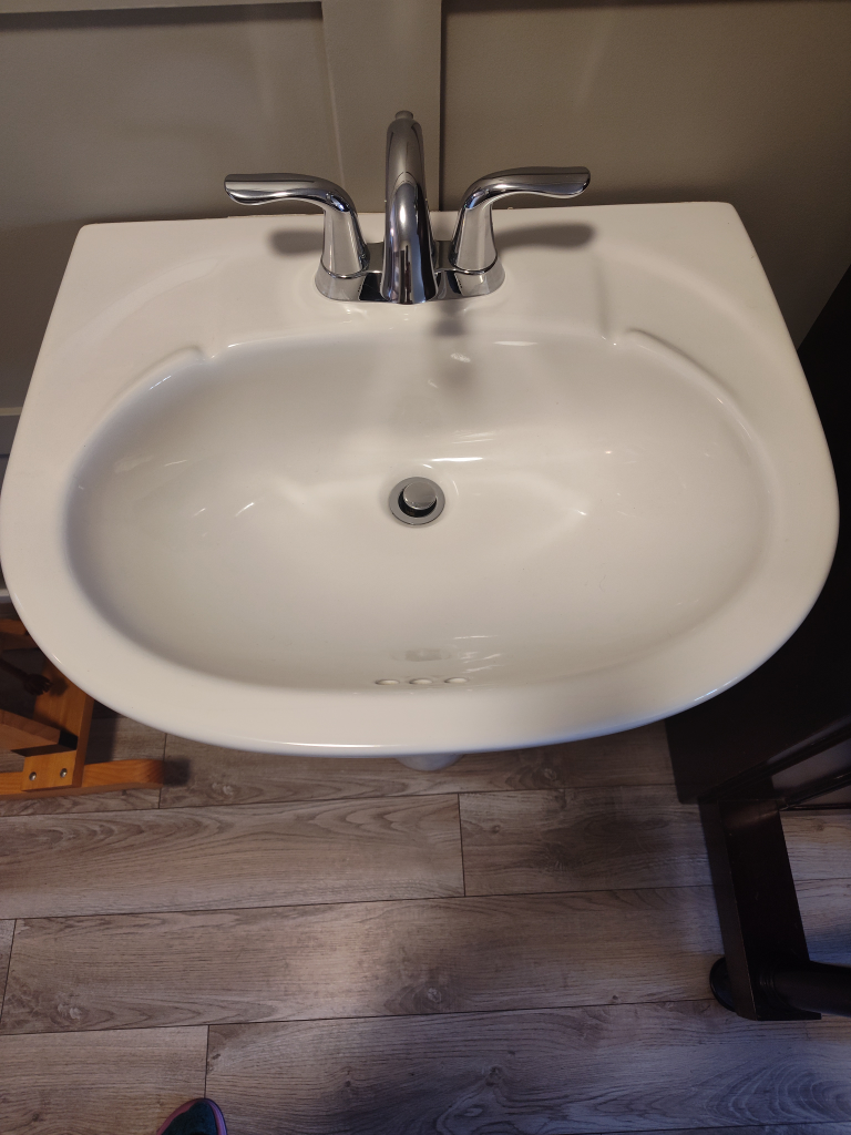 Pedestal Bathroom Sink with Faucet - photo 2