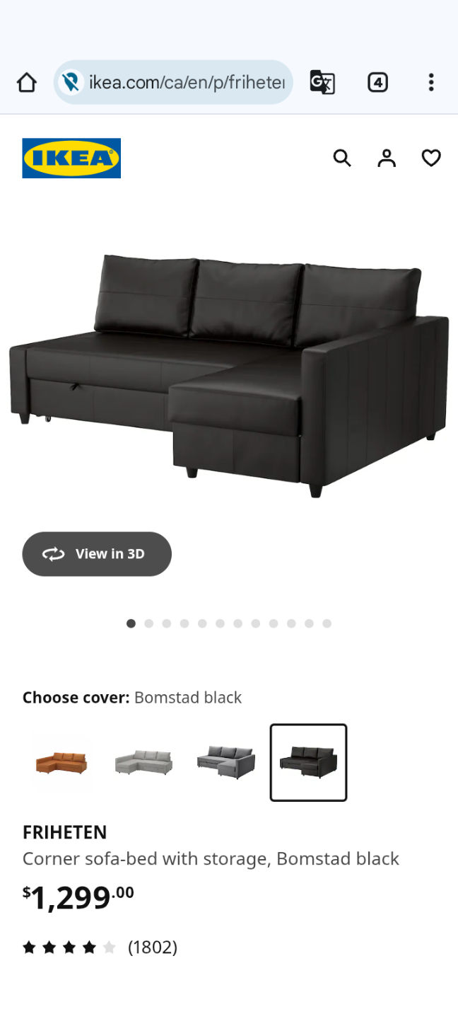 IKEA FRIHETEN sofa-bed 3  way - photo 4
