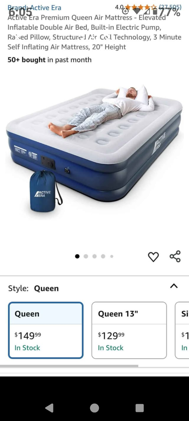 $25 OBO Active Era Queen Size Inflatable Air Mattress - photo 2