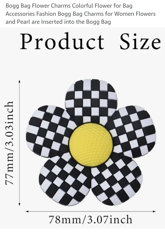 Checkered Flower XL Charm image indicator(3)