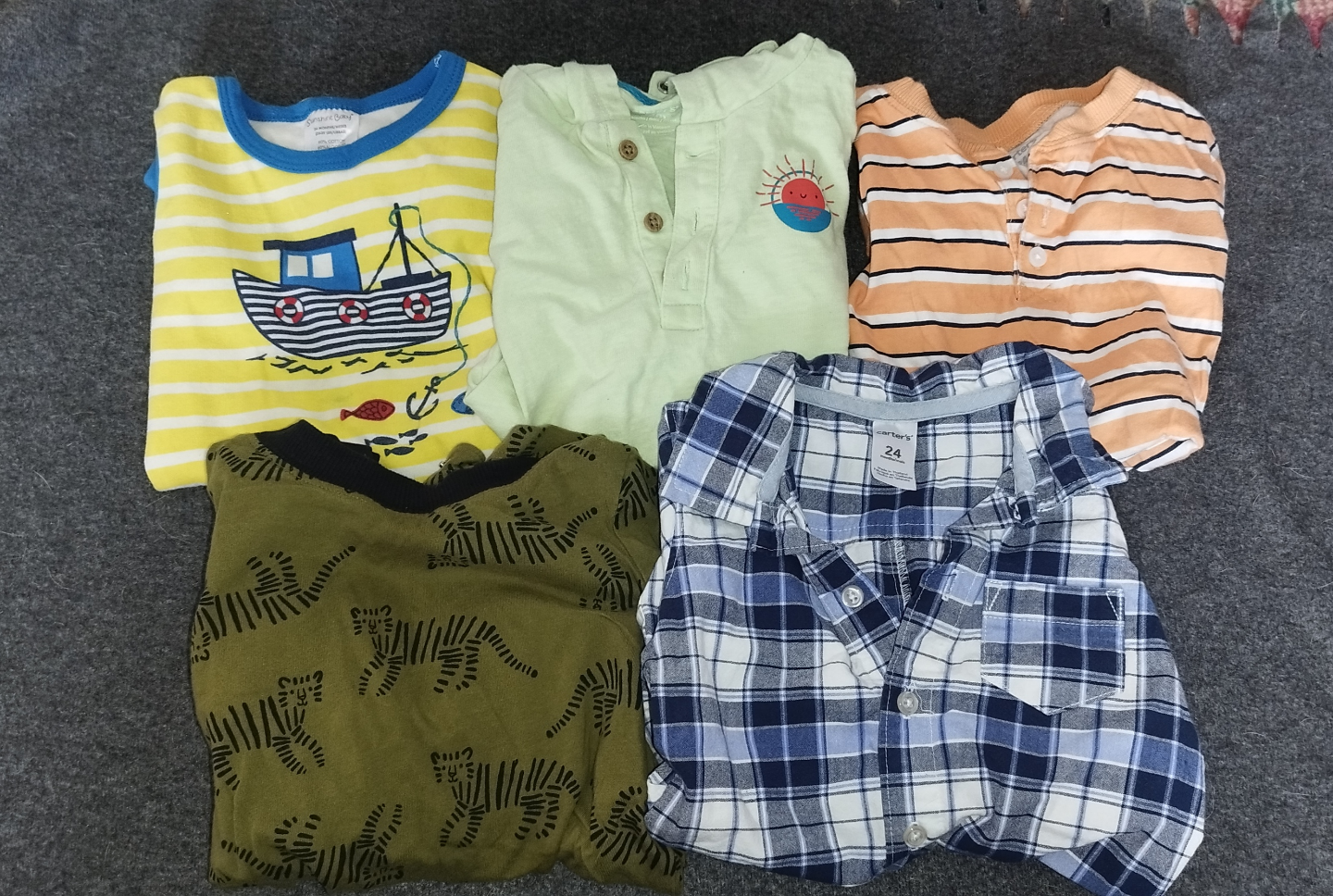 5 Carter Summer Onesies - 24 months