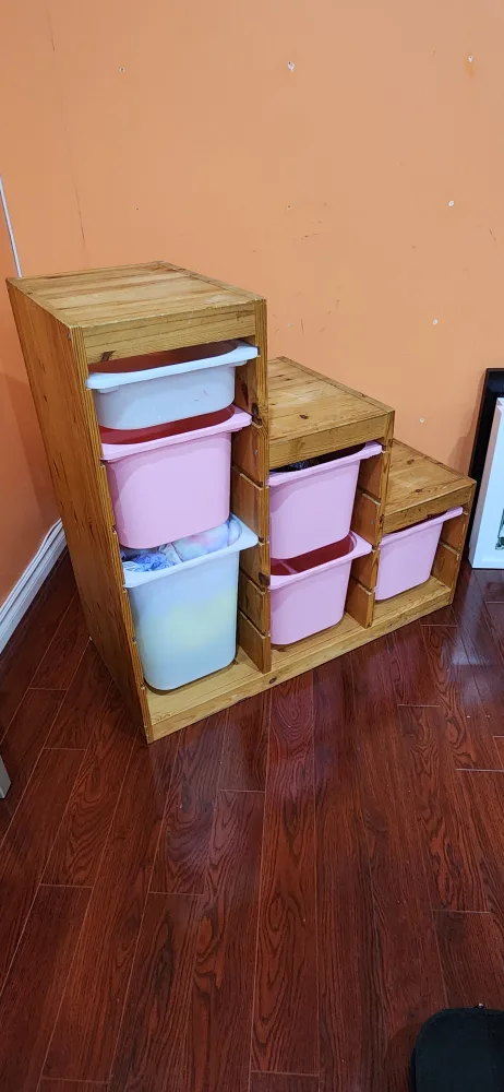 Wooden Storage Unit with Bins image indicator(2)