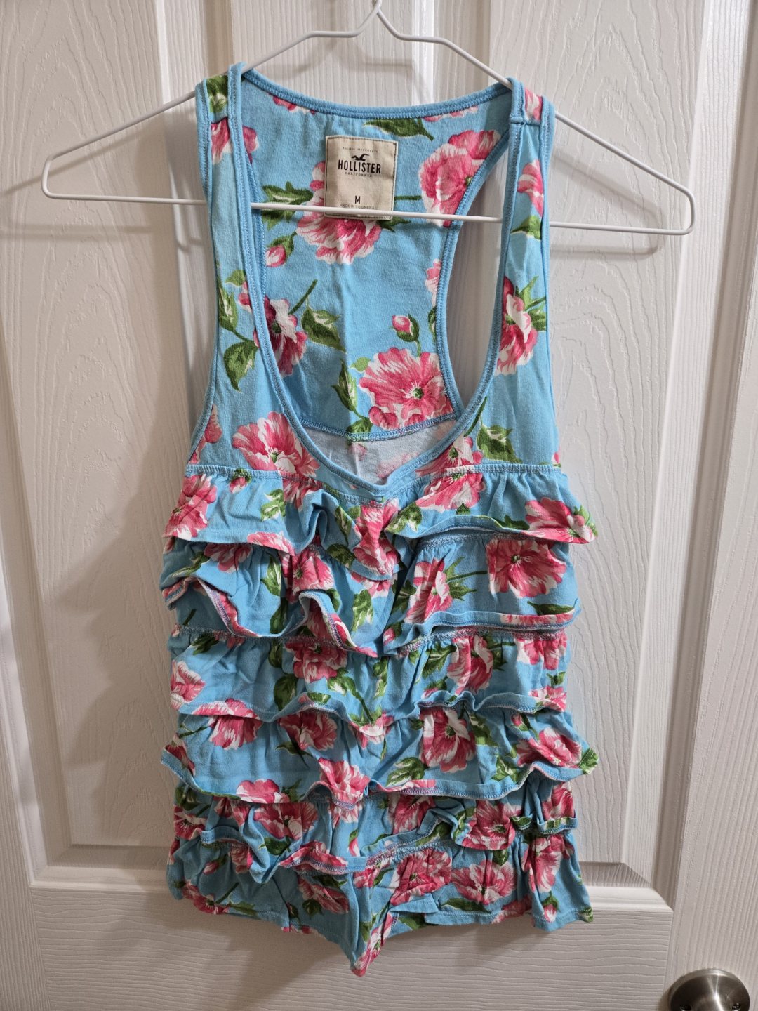 Hollister Floral Ruffled Tank Top - Size Medium