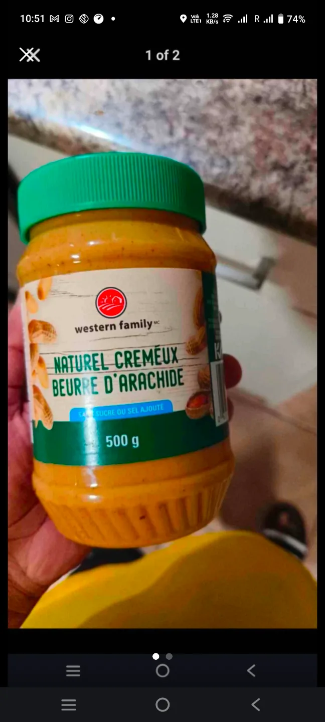 Western Family Creamy Peanut Butter - 500g Free cycle thumbnail