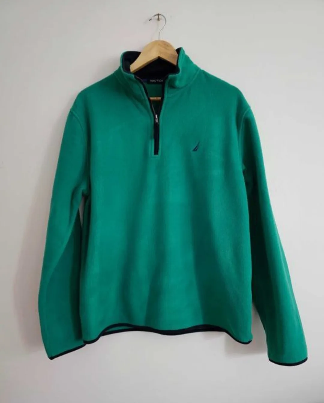Nautica Men's Green Fleece 1/4 Zip Pullover thumbnail