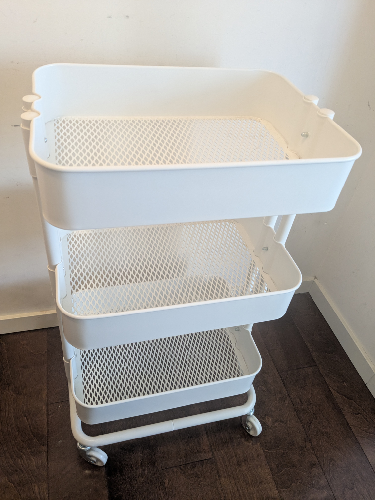 White 3-Tier Rolling Cart💚 - photo 2