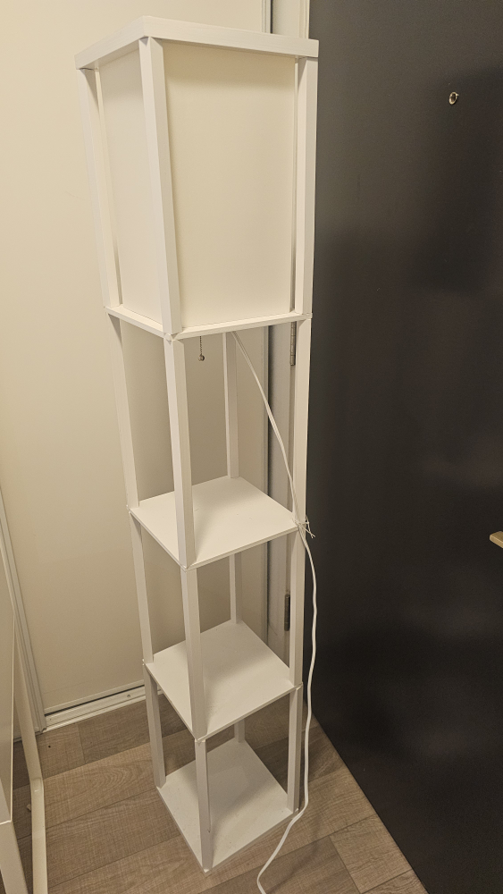 White Floor Lamp with Shelves