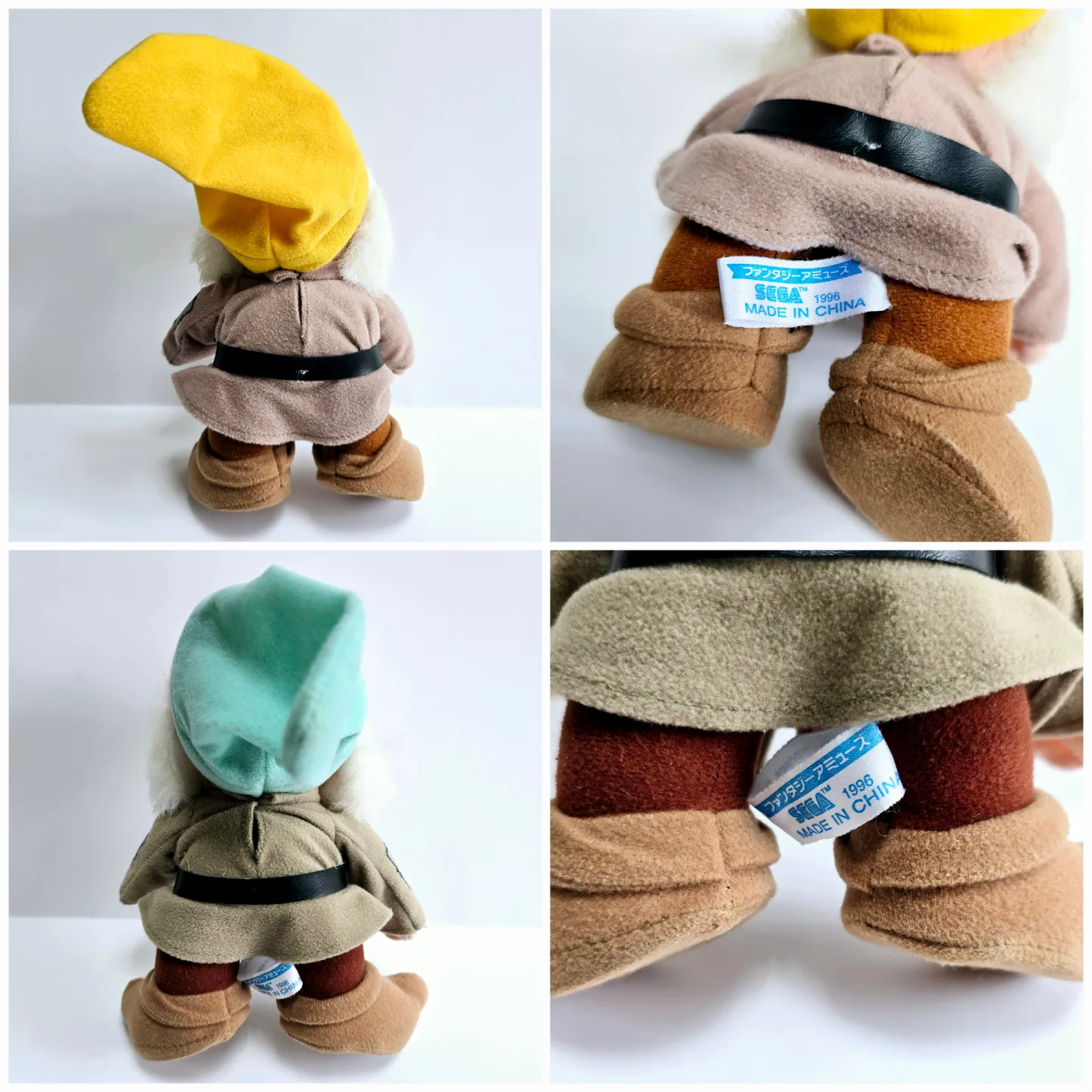 1996 Sega Snow White & the 7 Dwarves, 2 plush: Sleepy & Sneezy image indicator(3)