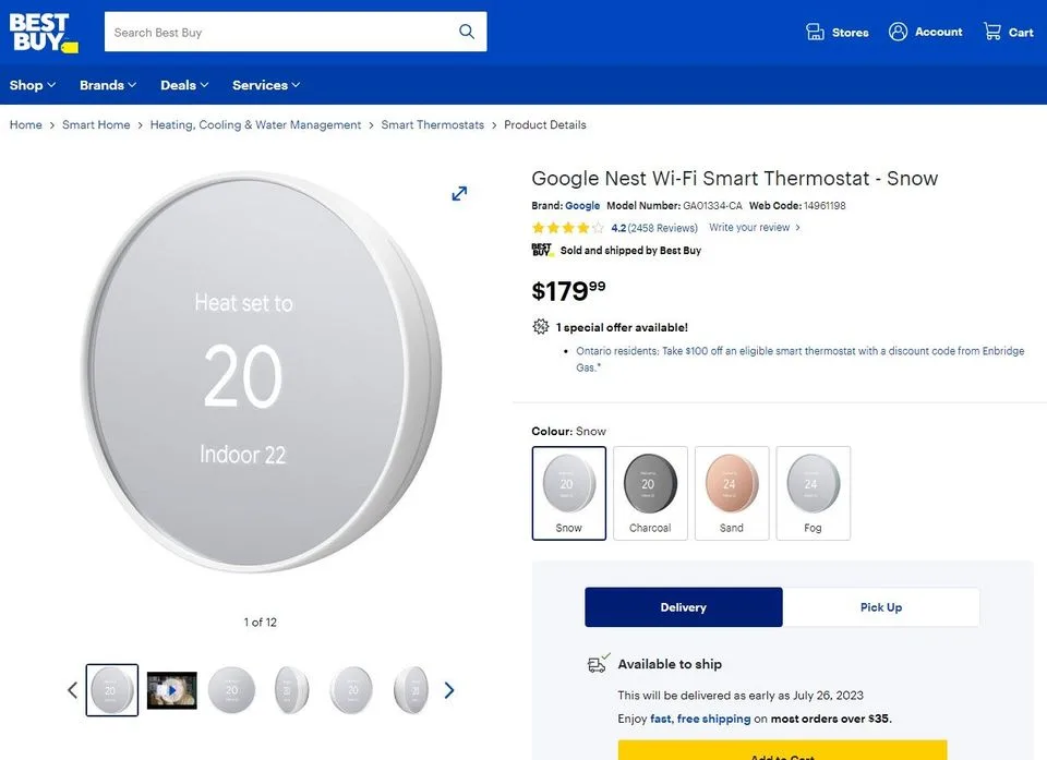 Brand New Google Nest Thermostat - Smart Temperature Control image indicator(6)