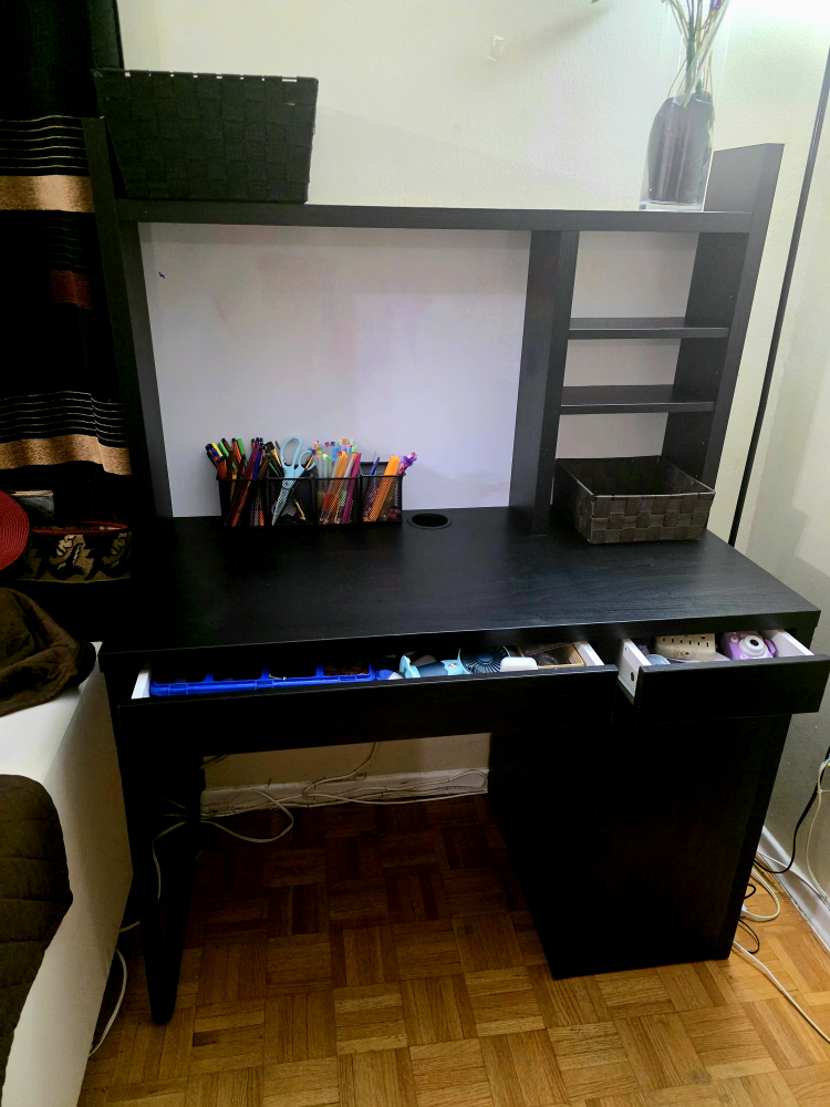 IKEA MICKE Desk with Hutch - Black-Brown - photo 2