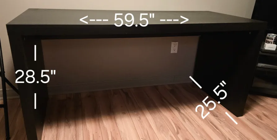 MALM Desk with pull-out panel, black thumbnail