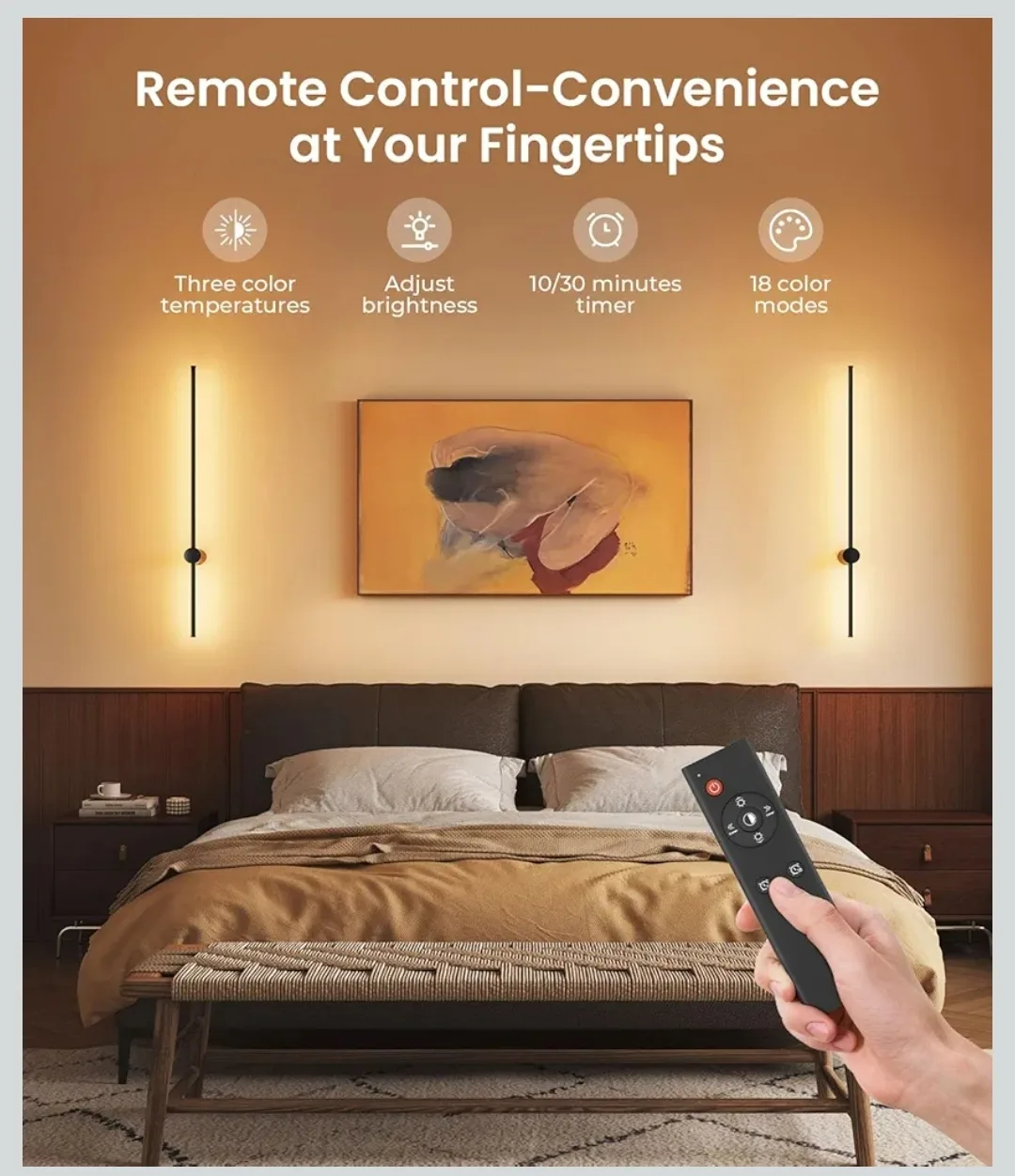 Pair of Rechargeable Modern LED Wall Lamps with Remote/: ✨ ✨ image indicator(3)