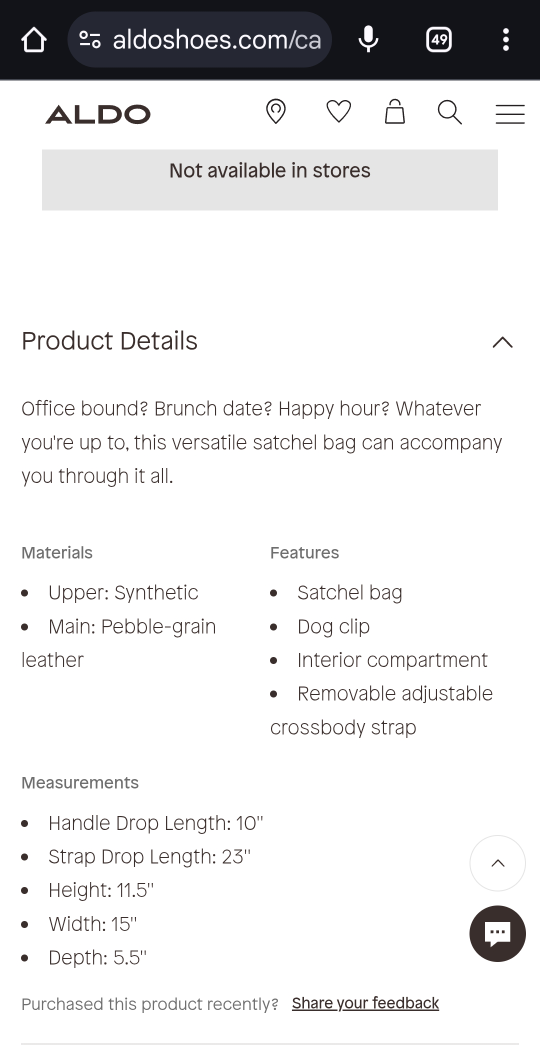 ALDO Truly Satchel Bag - Brown - photo 4