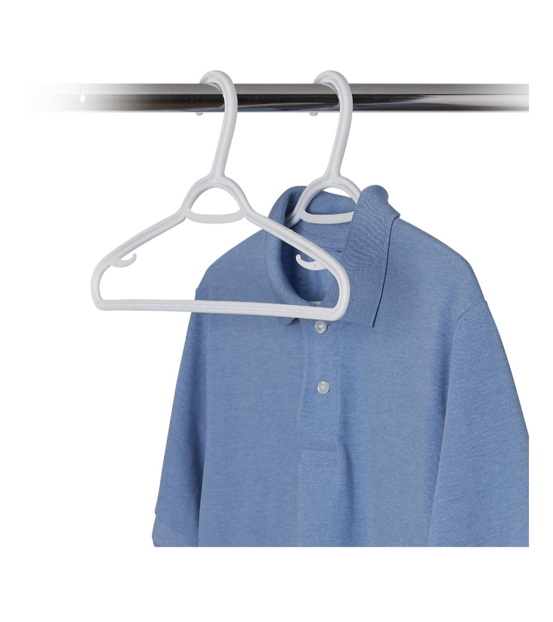 Set of 30 - White Plastic Clothes Hangers - photo 2