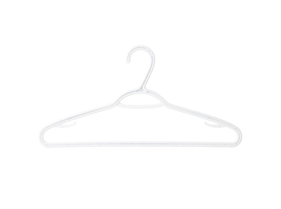 Set of 30 - White Plastic Clothes Hangers - photo 3