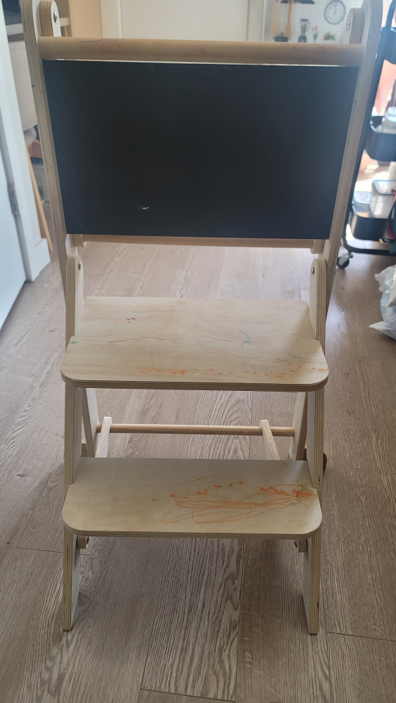 Children's Wooden Chalkboard Easel with Steps