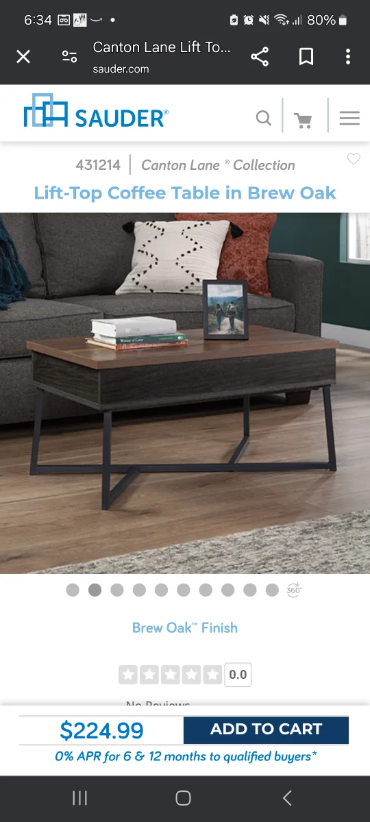 Sauder Canton Lane Lift-Top Coffee Table - Brew Oak image indicator(2)