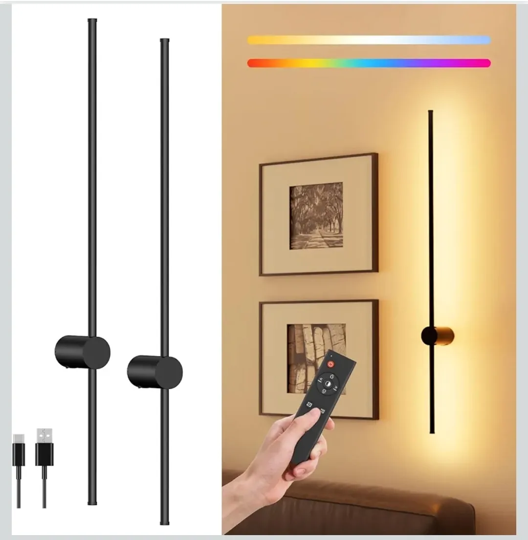Pair of Rechargeable Modern LED Wall Lamps with Remote/: ✨ ✨ image indicator(4)