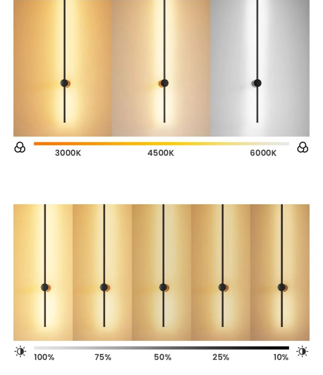 Pair of Rechargeable Modern LED Wall Lamps with Remote/: ✨ ✨ image indicator(9)