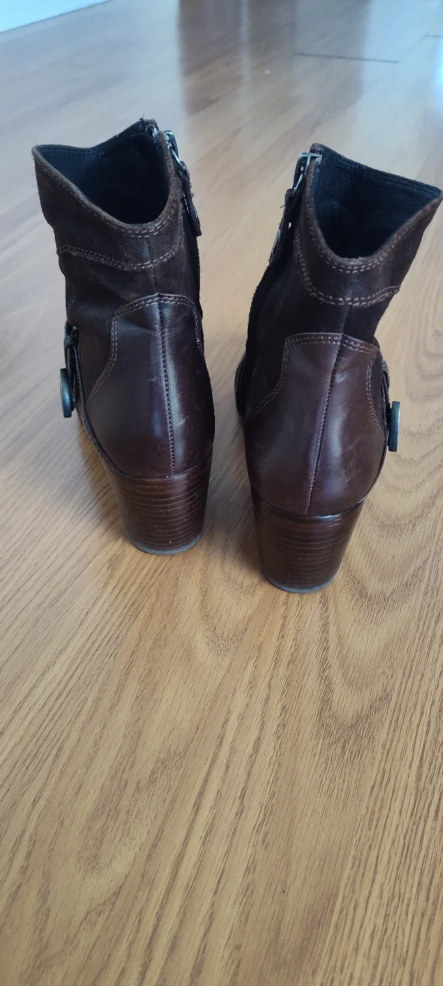 GEOX Genuine Leather Brown Suede Ankle Boots with Buckle Detail image indicator(3)