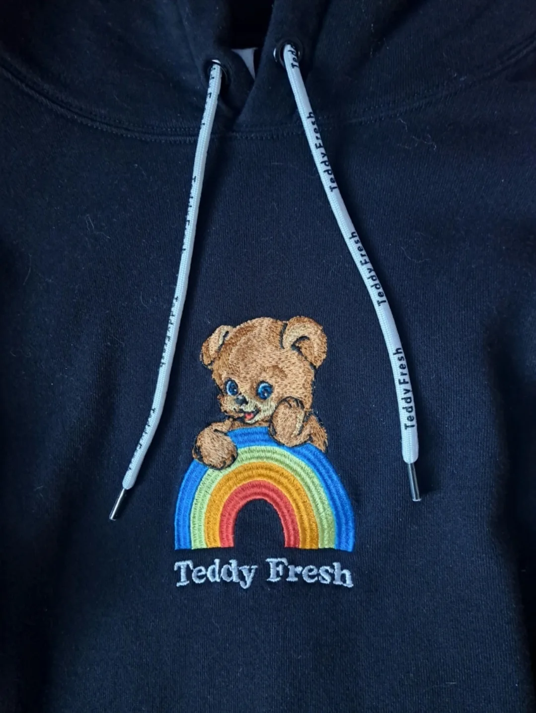 Teddy Fresh Black Rainbow Bear Hoodie- Size Large image indicator(2)