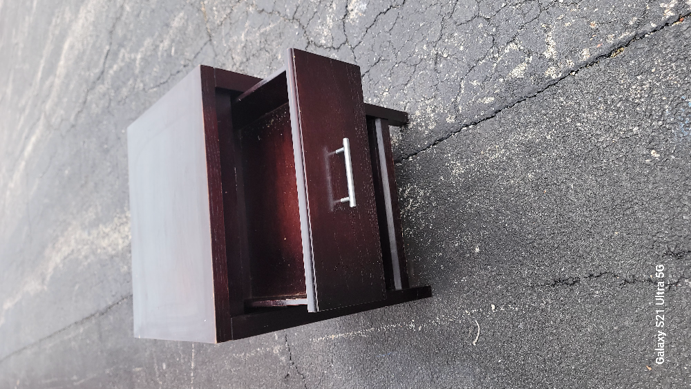 Dark Brown One Drawer Nightstand - photo 3