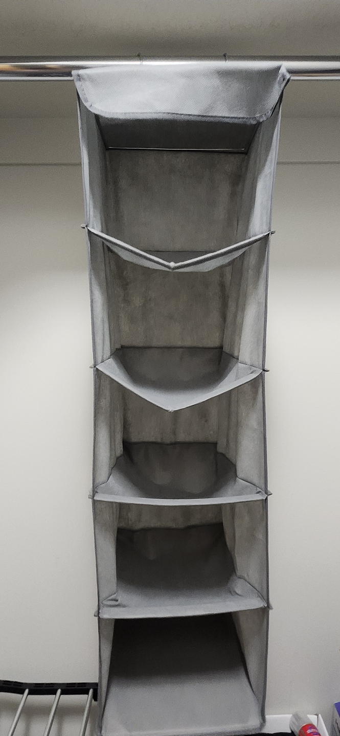 Grey Hanging Closet Organizer