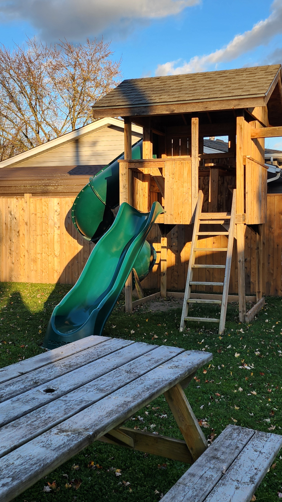 Wooden Playset with 2 Slides