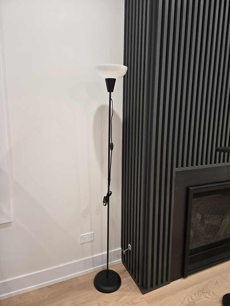 Modern Black Floor Lamp with White Shade