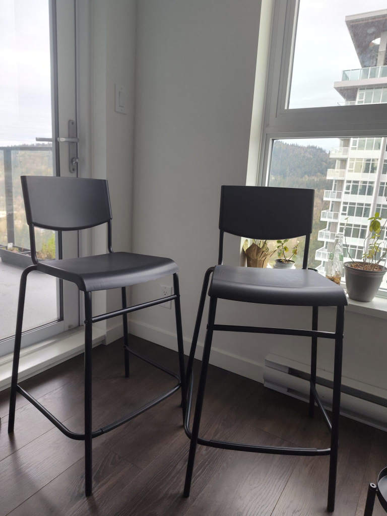 Pair of Black Counter Height Stools